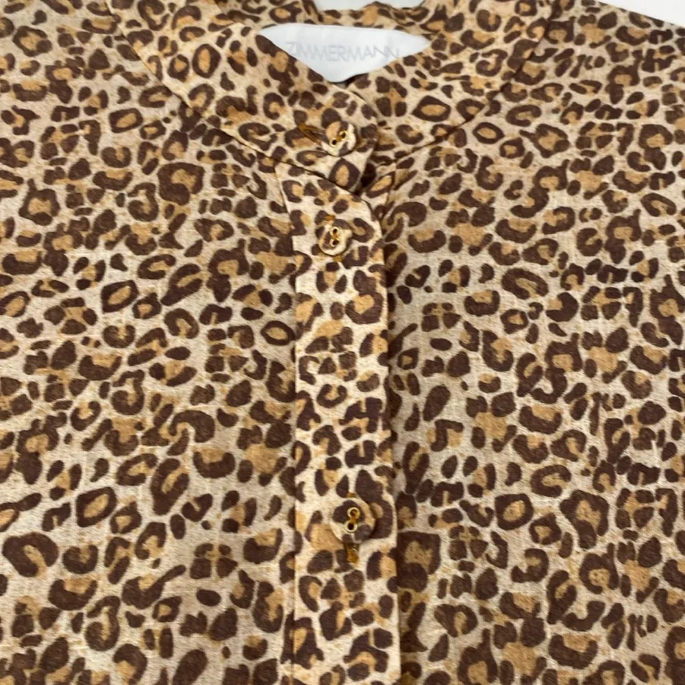 Zimmerman Empire Tiered Dress in Spliced Animal Print in Brown Maxi Dress Size 0 - Image 8