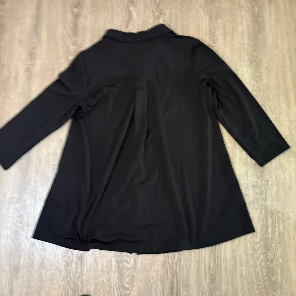 Peter Nygard Tunic Womens Sz S Black Top Blouse Stretch Shirt Lagenlook​ - Image 6