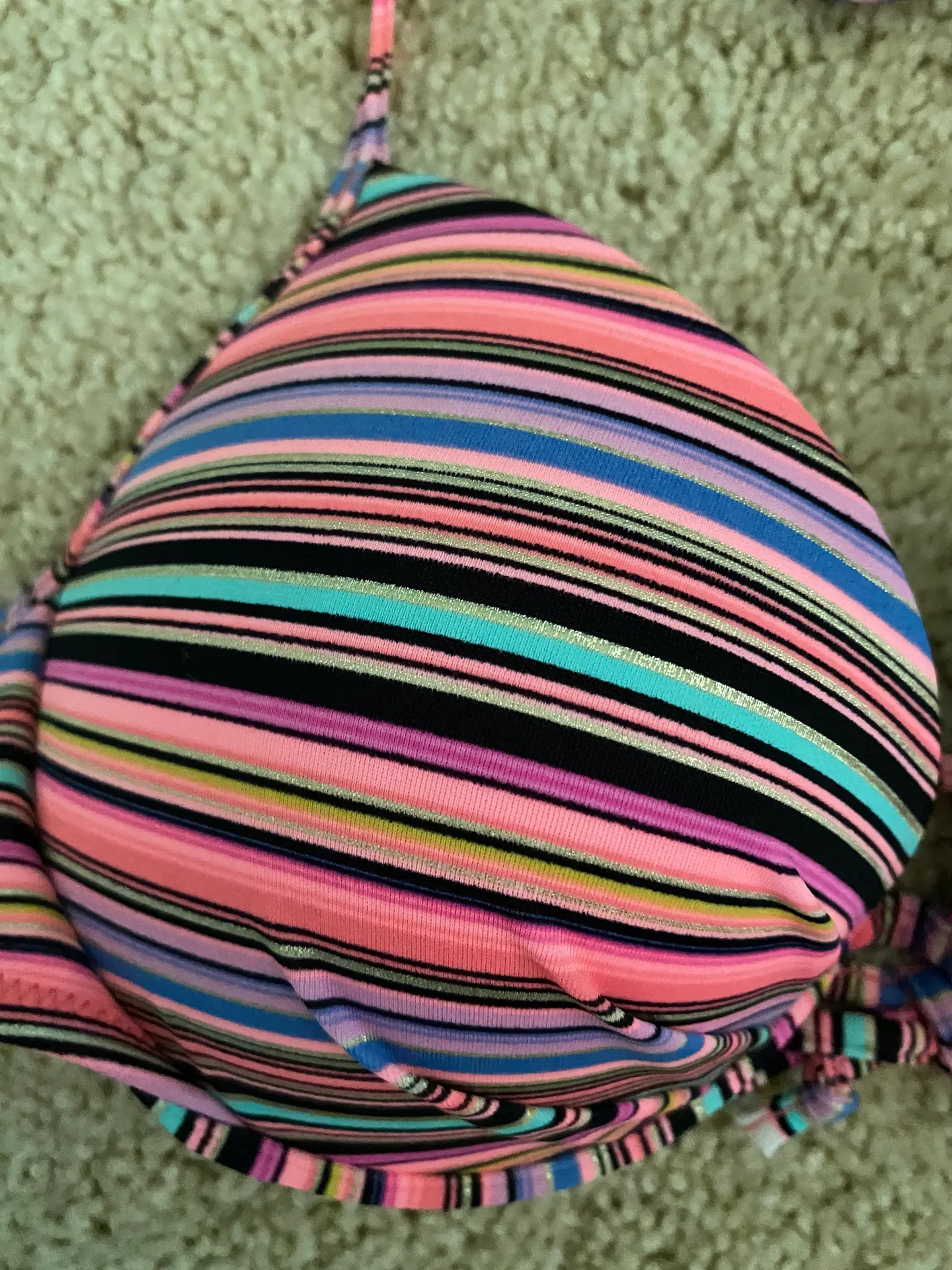 Victoria Secrets Striped Bikini Swim Top - Image 2