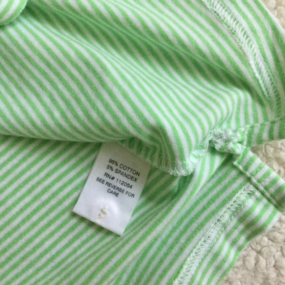 Y2K Polo Shirt Stretch Green Striped - Image 14