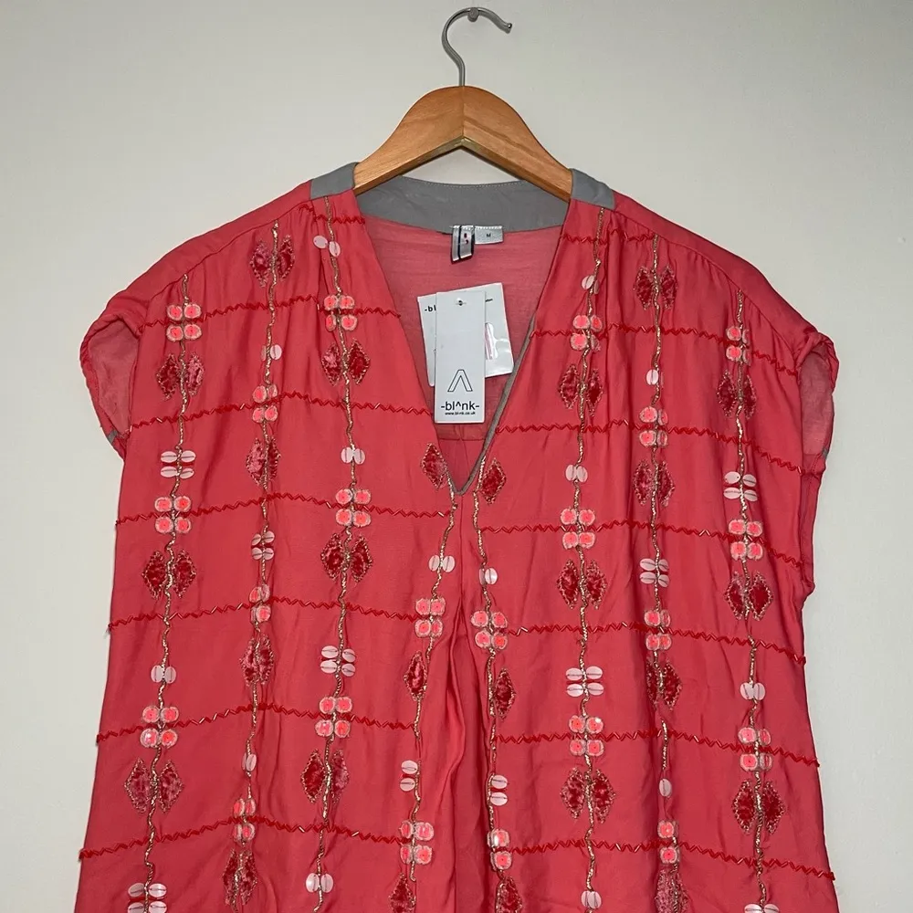 NWT Anthropologie Blank London Cinque Terre Embellished Blouse - Image 2