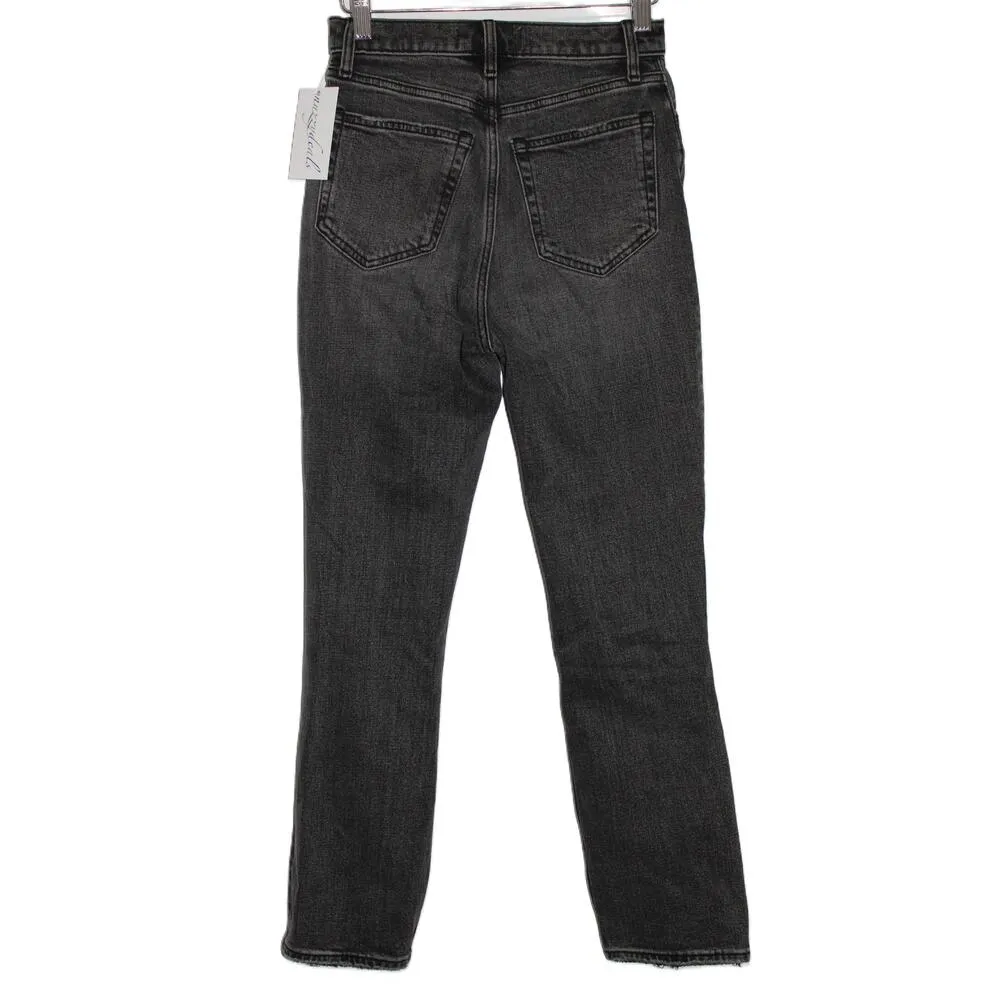 Abercrombie & Fitch Ankle Straight Ultra High Rise Black Denim Jeans Size 25 0 - Image 2