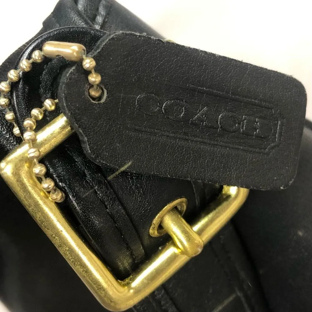 Vintage  9525 Black Stewardess Glove-Tanned Cowhide Turn Lock Bag USA - Image 7