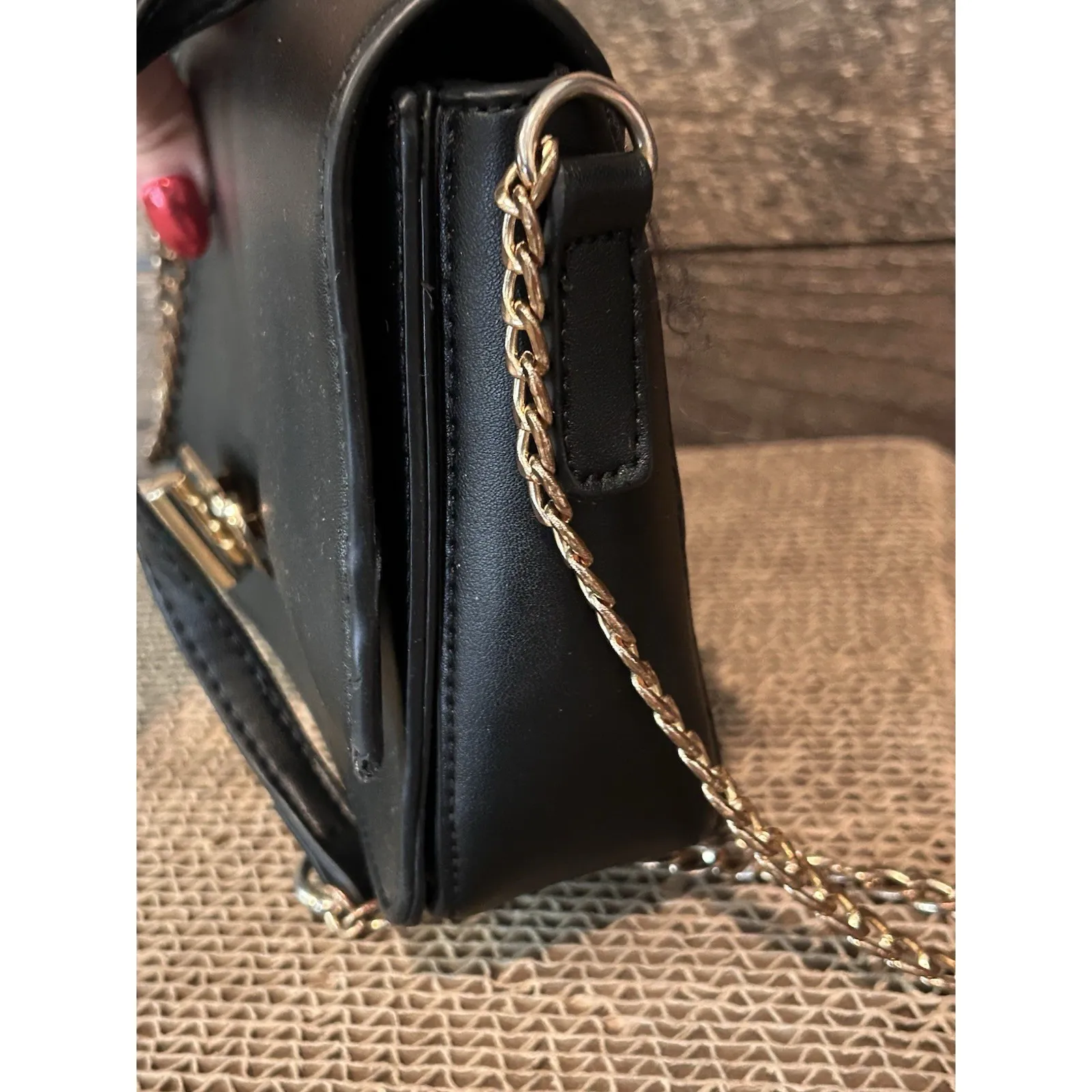 Madison West Crossbody Black‎ with Gold Hardware - Image 4