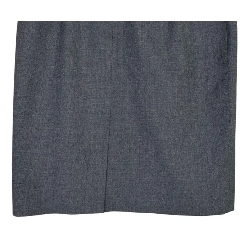 J. Crew Wool Lined Lightweight Pencil Straight Mini Skirt Back Slit ZipUp 8 Grey - Image 6