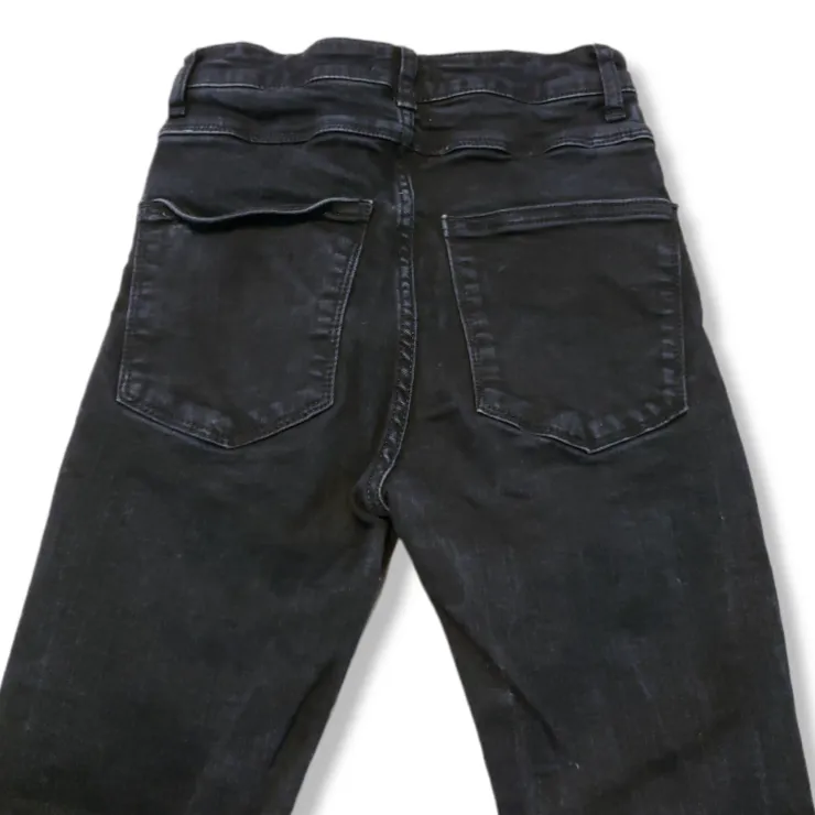Zara Jeans Size 2 Zara Women Premium Denim Collection Skinny Jeans Destroyed Torn Ripped Distressed Raw Hem High Rise Jeans Stretch  - Image 5