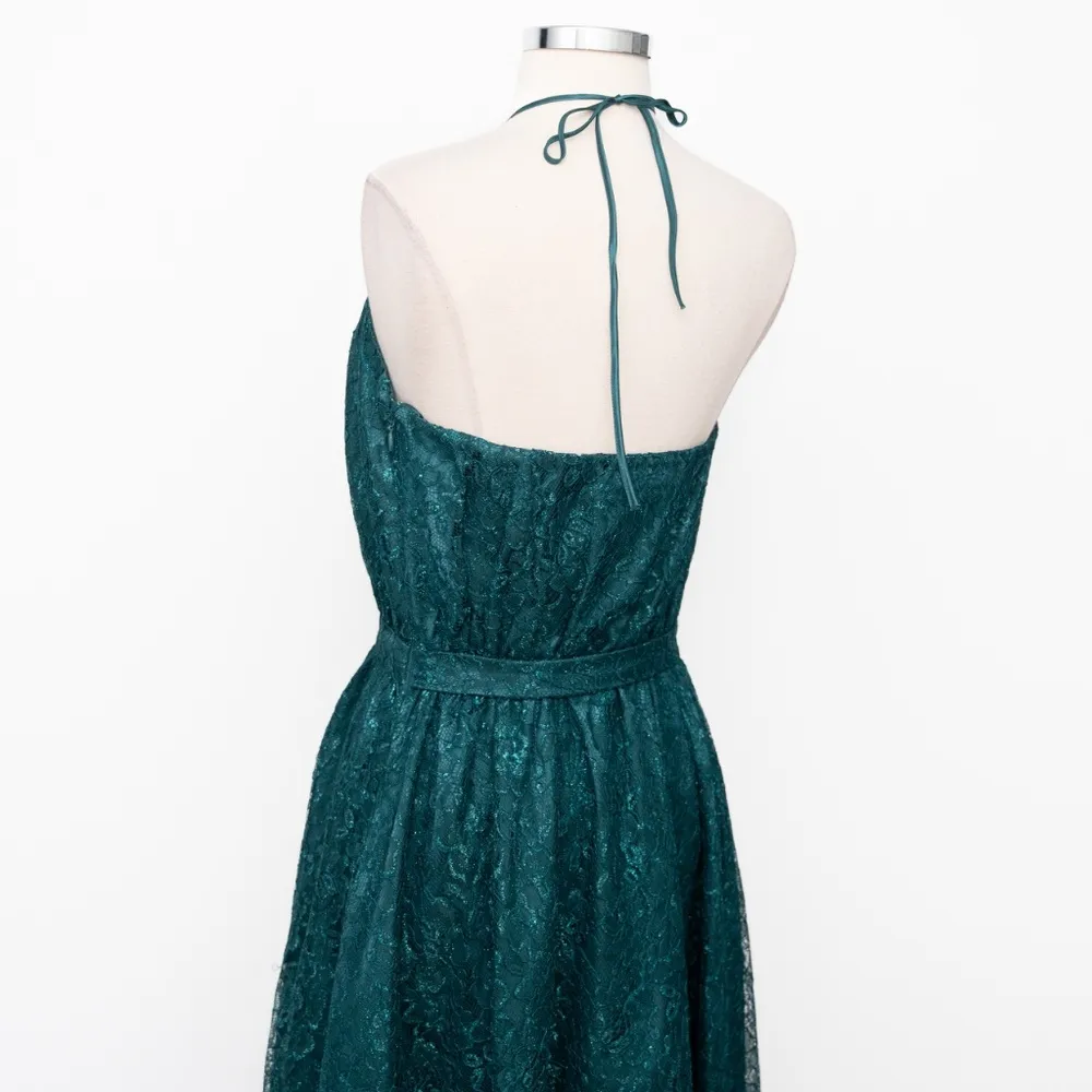 Dress the Population. New! Green Lace Halter Midi Dress. - Image 9