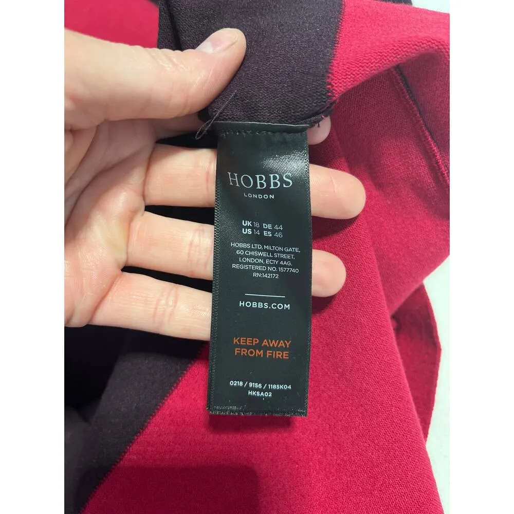 HOBBS LONDON Purple Magenta Macie Color-Block Sweater Dress US size 14 - Image 6