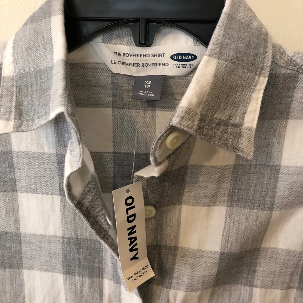 Old Navy Boyfriend Plaid Flannel Button-up, XS NWT - Image 3