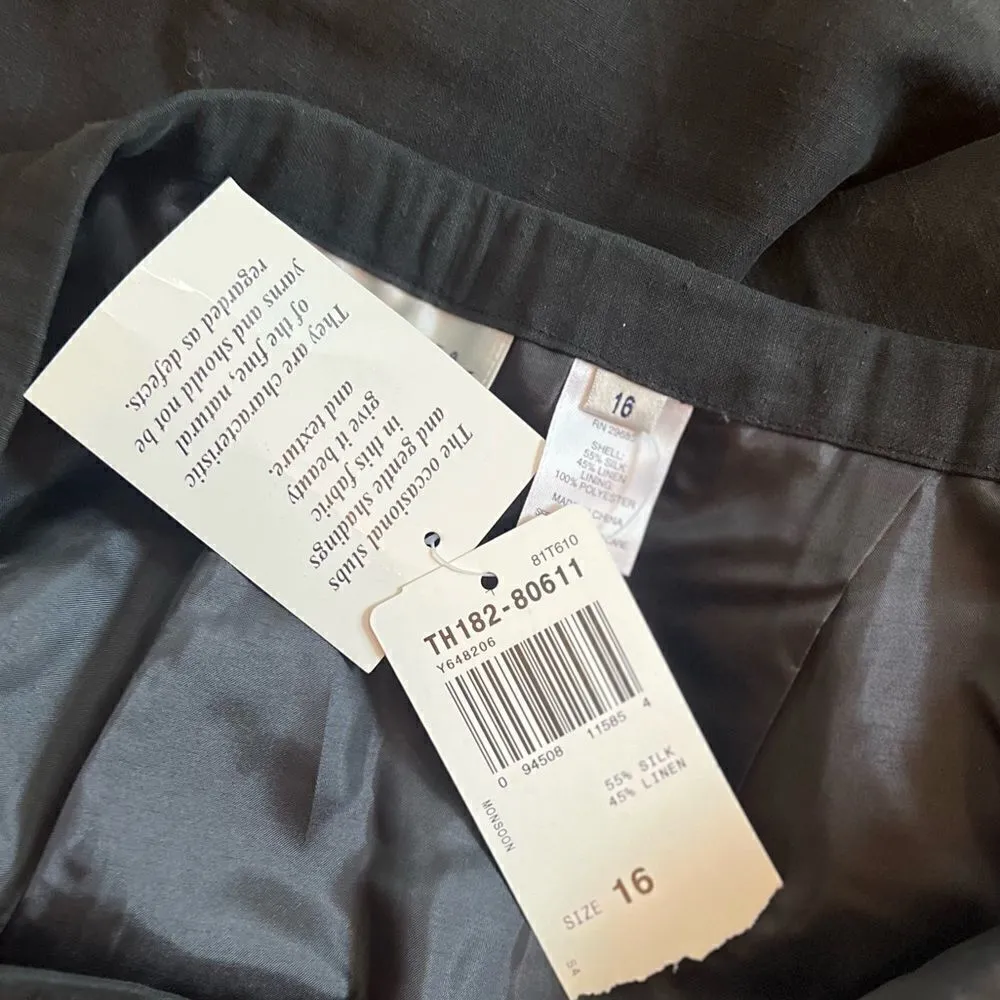 Pendleton Black Linen Silk Blend Trousers NWT 16 - Image 4