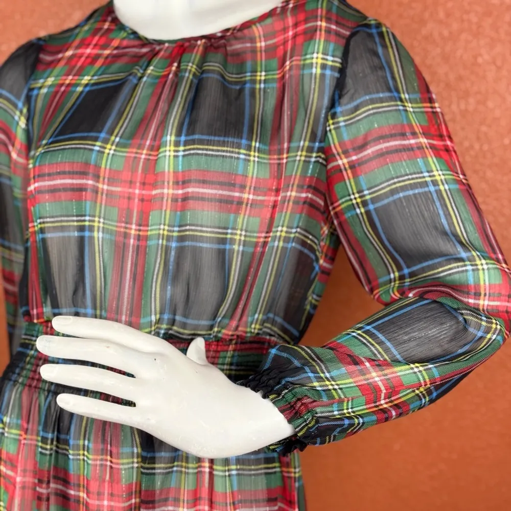 J Crew Cinched-waist dress in Stewart tartan Size small. A9 - Image 8