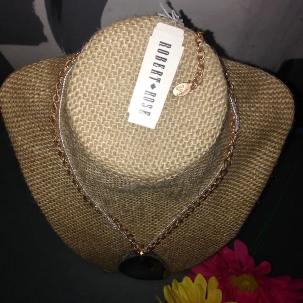 new Robert Rose ✲ Agate Statement Necklace ✲ Rose Gold + Seed Bead Chain ✲ - Image 5