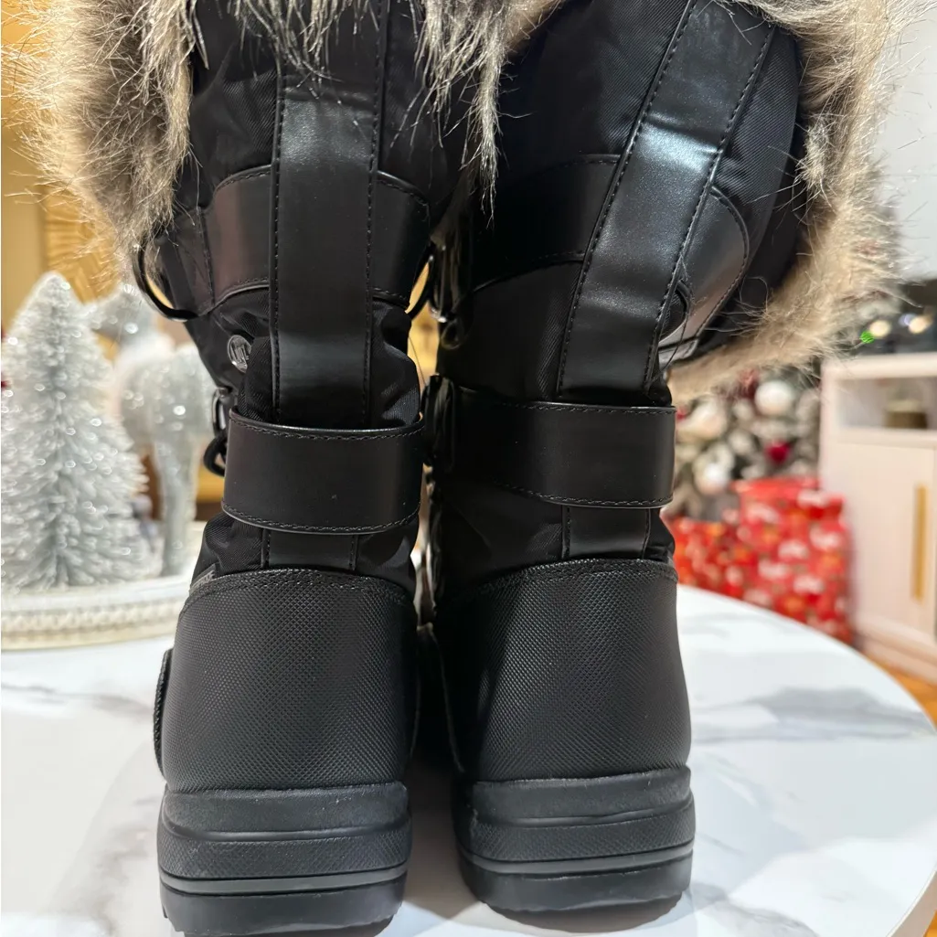 Lugz Black Boots with Faux Fur Trim Size 8 - Image 7
