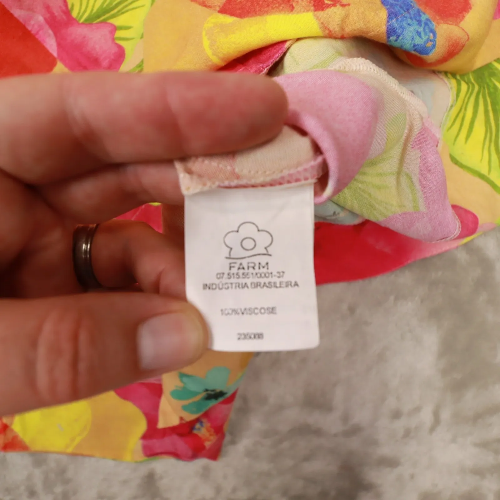 Farm Rio Pink Yellow Floral Print Spaghettis Strap Mini Dress size Small - Image 8