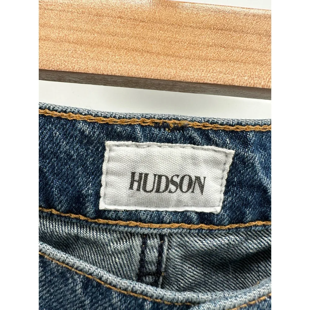 Hudson Womens Jeans 30 Luxe Crop Riley Relaxed Straight Denim Cropped Raw Hem - Image 8