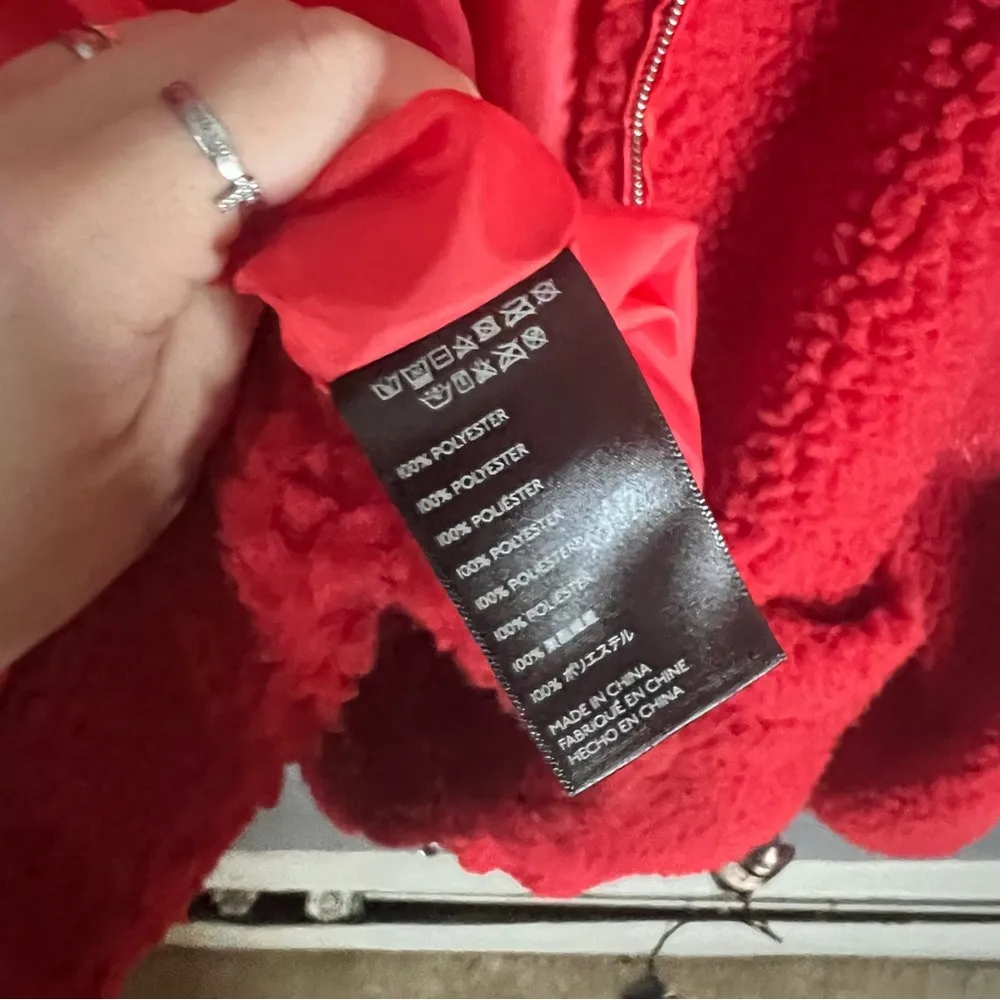 Anthro I AM GIA red teddy Sherpa jacket - Image 6