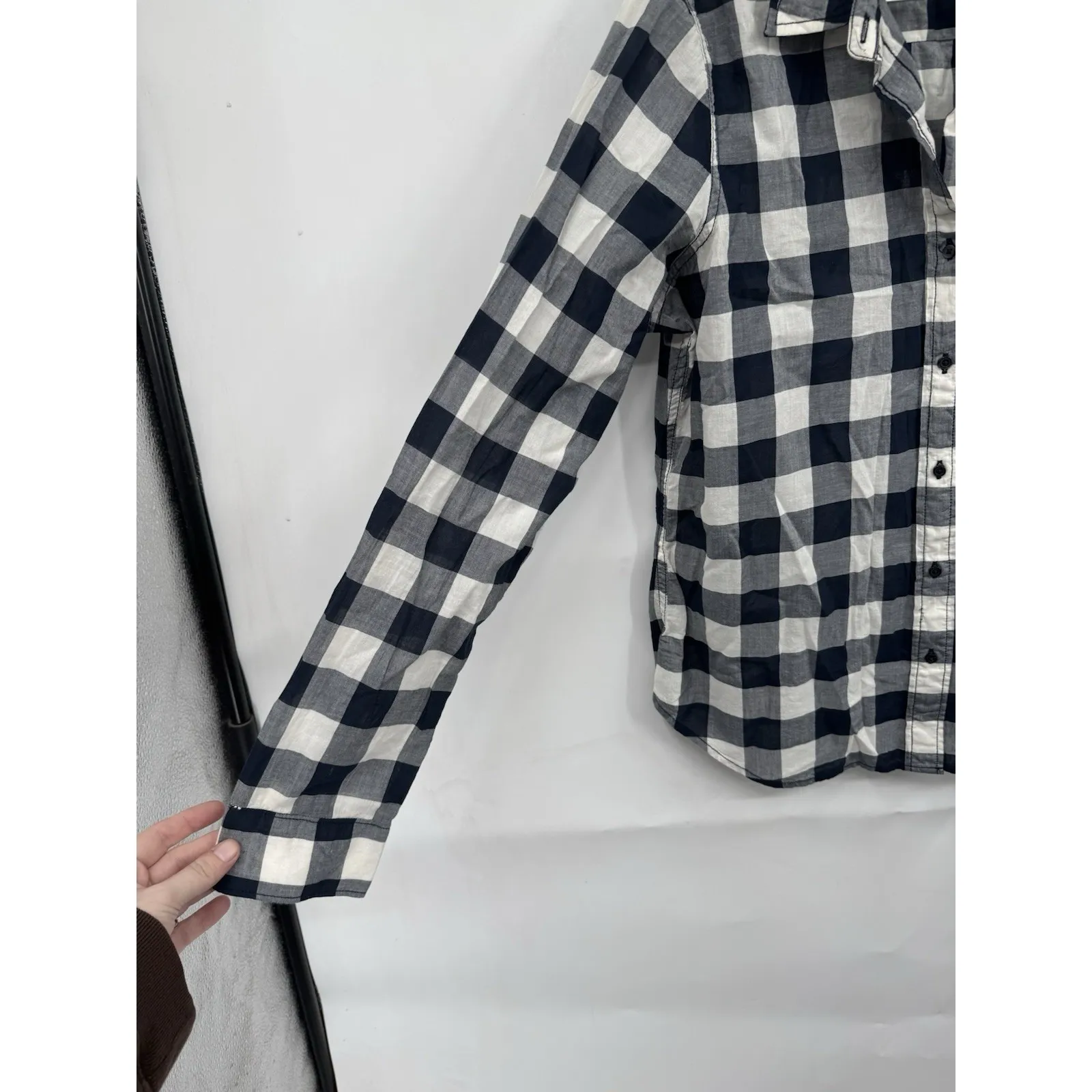 Ralph Lauren Denim & Supply Tomboy Button Shirt Women XS Black White Western - Image 6