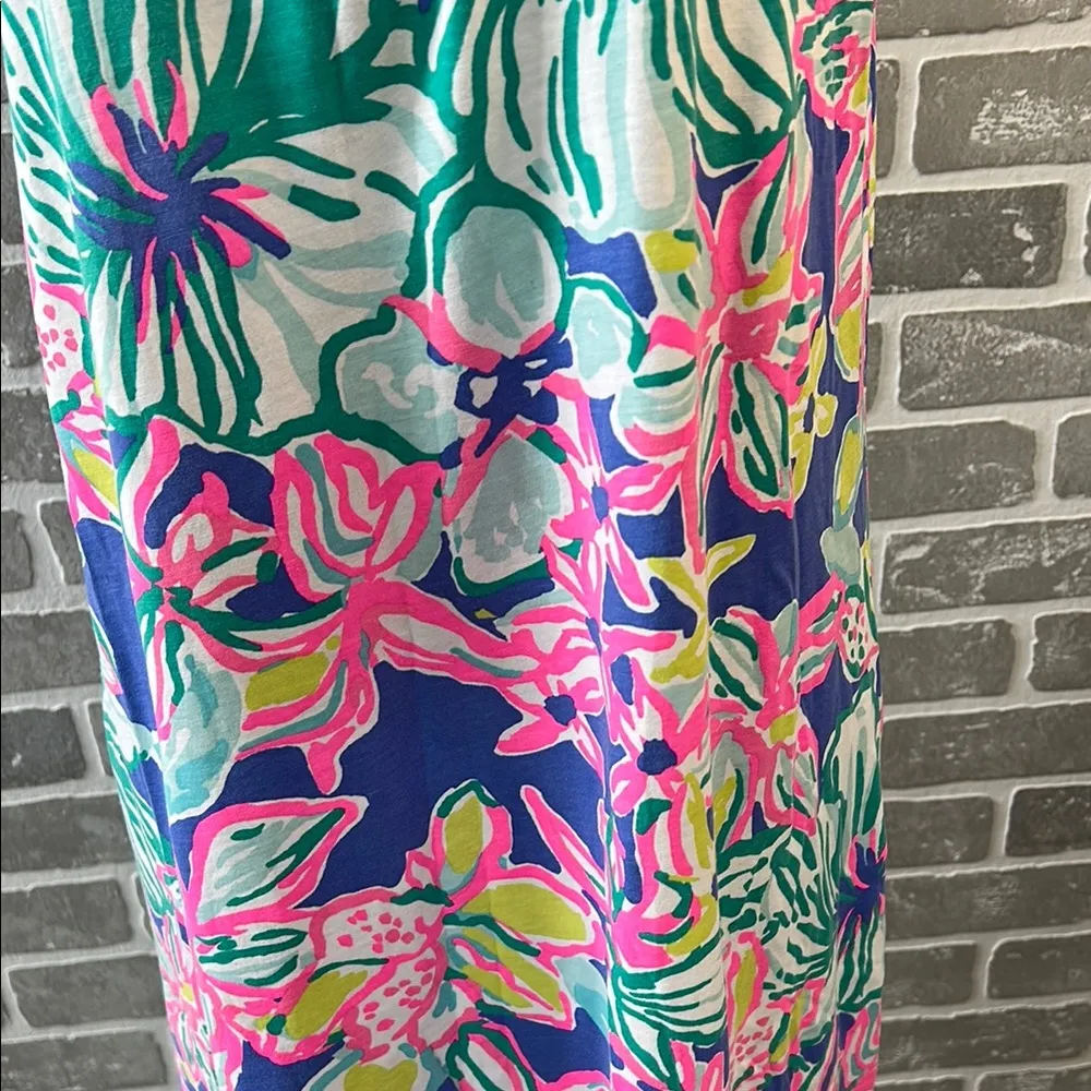 LILLY PULITZER BLYTHE TANK DRESS MINI CASA AZUL FLORAL PRINT WOMENS SIZE LARGE - Image 9