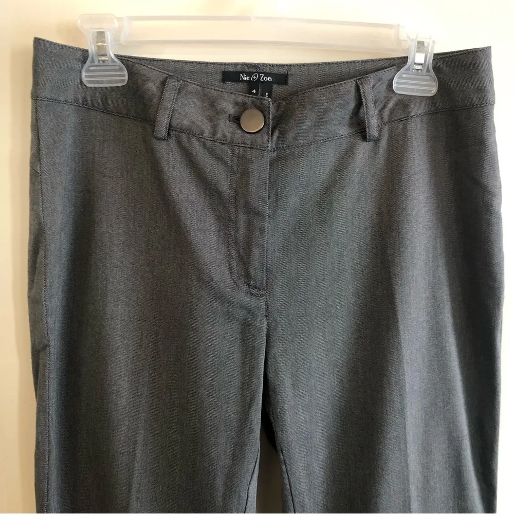 Nic + Zoe Women’s Dress Pants Grey Cotton Blend Size 4 - Image 2