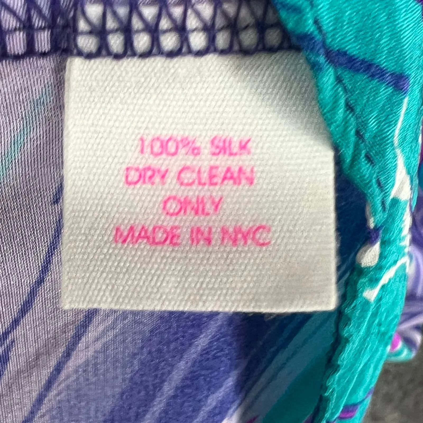 Alice & Trixie Tunic Dress XS Purple Multi Silk Lace Up Bell Sleeve Boho Resort - Image 12