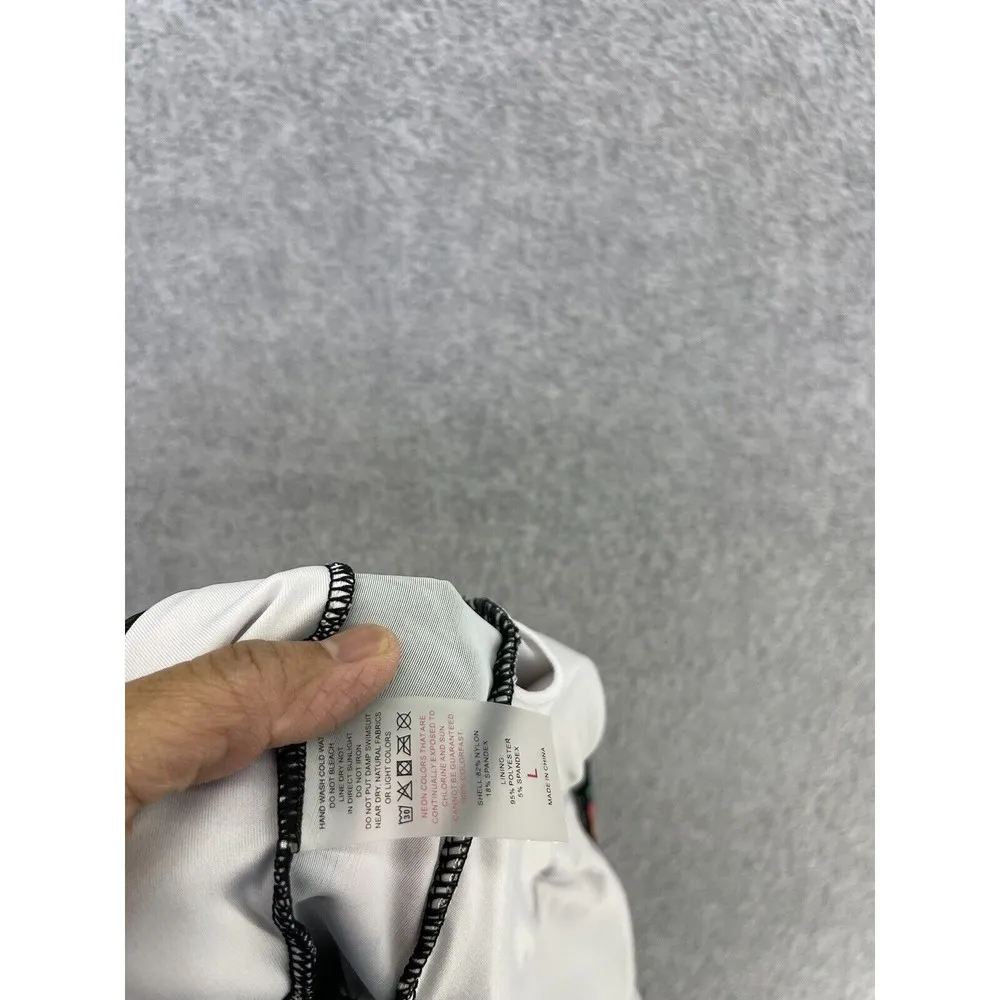 Unbranded Women's One Piece Swimsuit Halter Ruched Front Black Tropical - Image 4