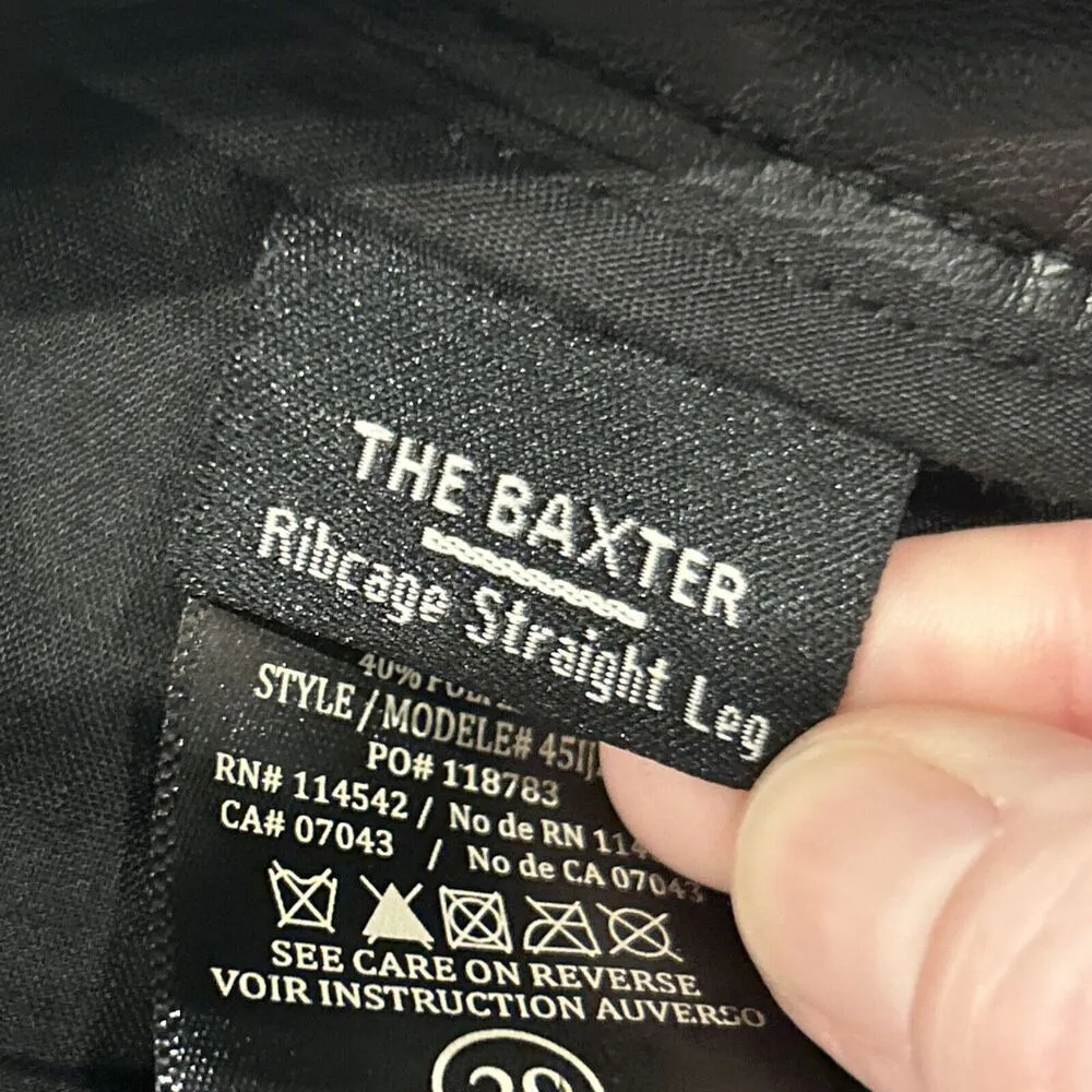 Blank NYC Pants Women 29 Faux Leather Black The Baxter Ribcage Straight Leg Crop - Image 4