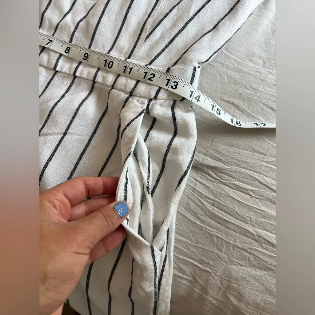 LOFT White and‎ Black Striped Jumpsuit - Image 9