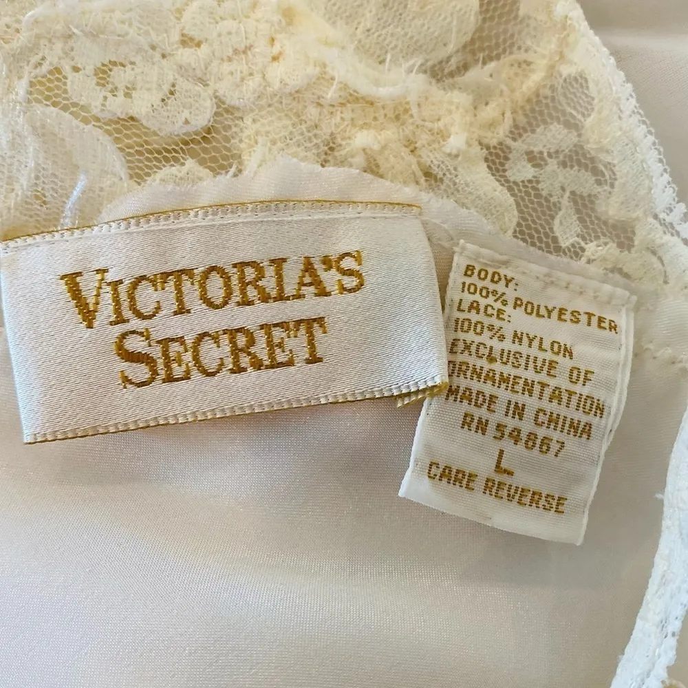 VICTORIA’S SECRET Vintage Gold Label Sexy Silky Lace Nightgown Size L - Image 10