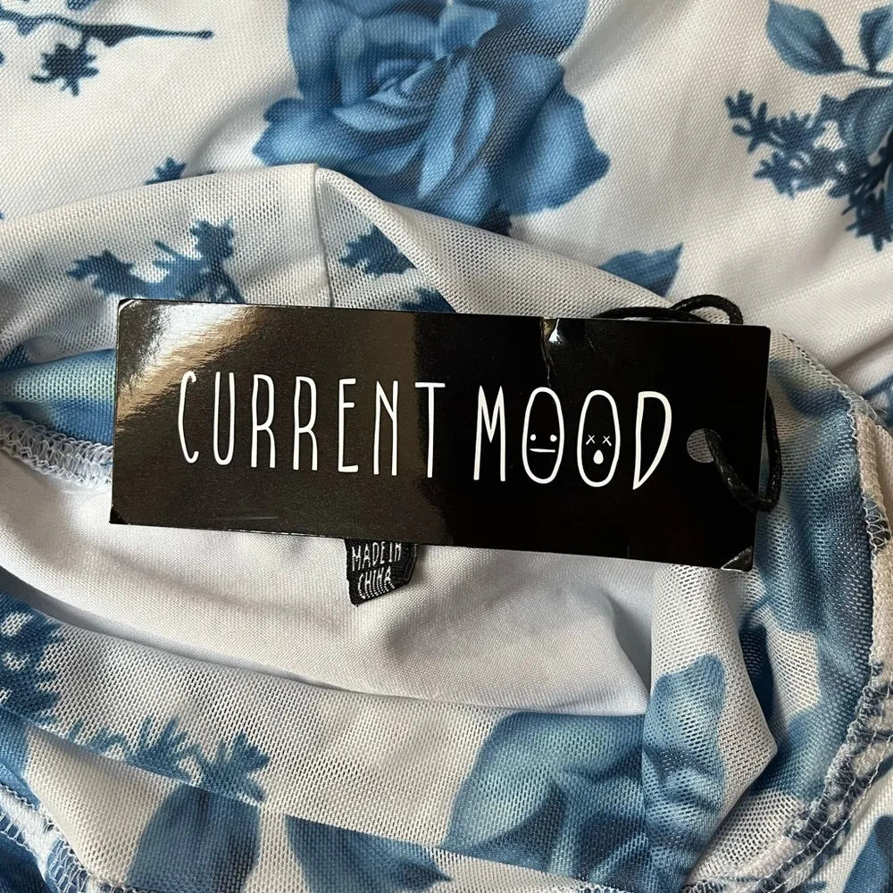 Dolls Kill X Current Mood Werk Of Art Mesh Mini Dress Blue White Size XXL - Image 8