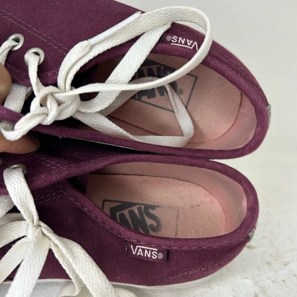 Vans Burgundy and White Sneakers - Image 4