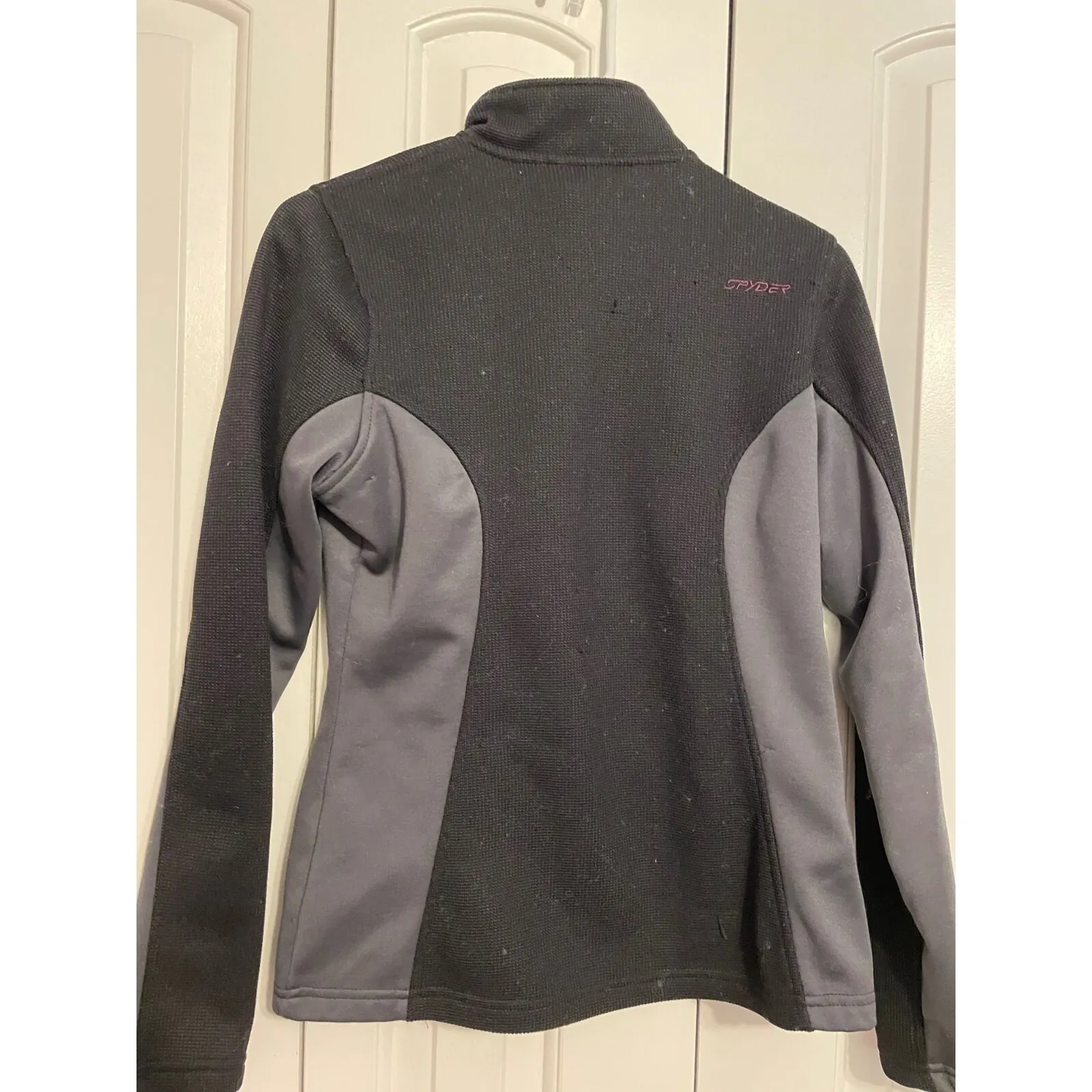 Spyder Womens‎ Full Zip Jacket Black Gray Athletic Lightweight Coat - Image 4