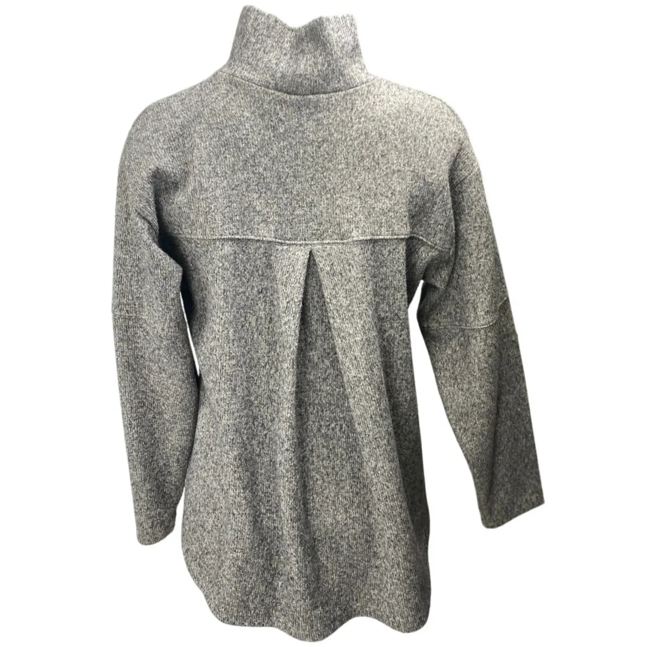 Zara Womens Gray Ribbed Knit Turtleneck Long Sleeve Oversized Sweater Top Size S - Image 2