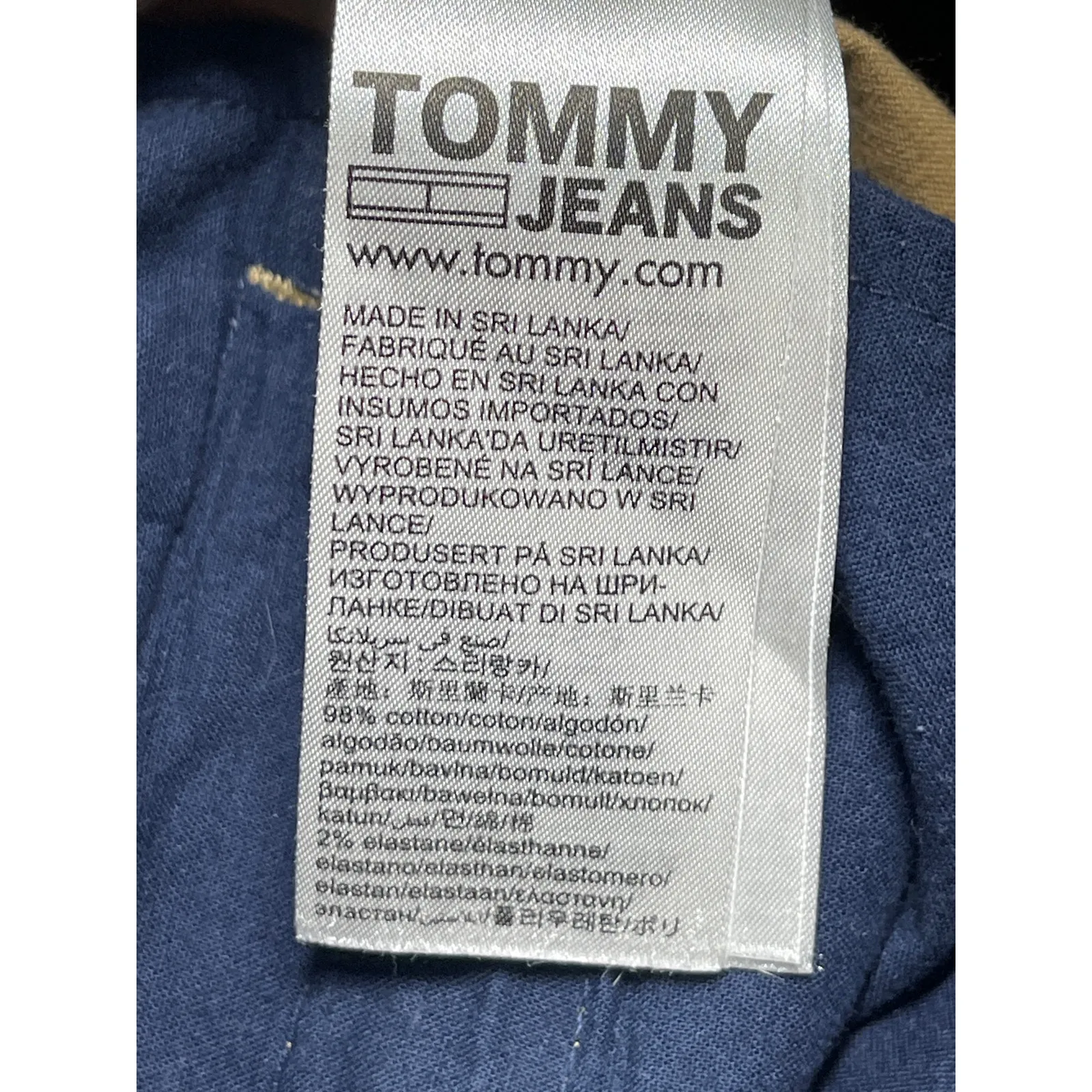 Tommy Jeans Womens Beige Houndstooth High Rise Wide Leg Trousers Dress Pants L Size L - Image 4