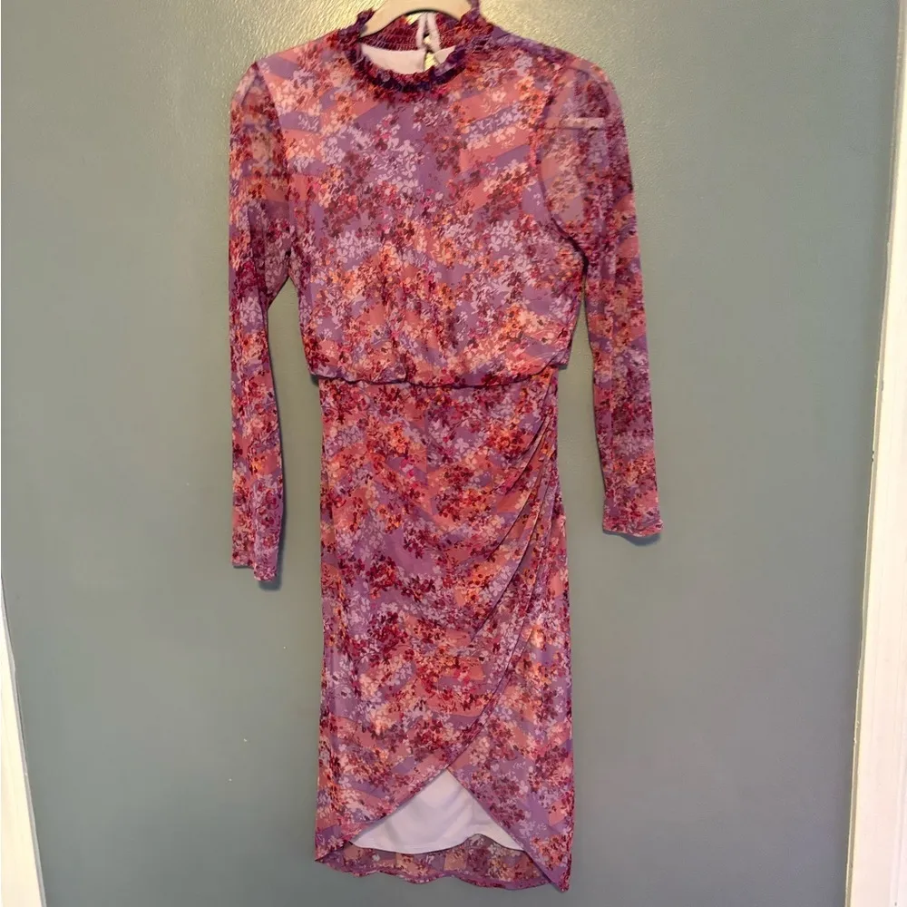 Laundry by Shelli Segal Long Sleeve Floral Chiffon Dress​ - Image 10