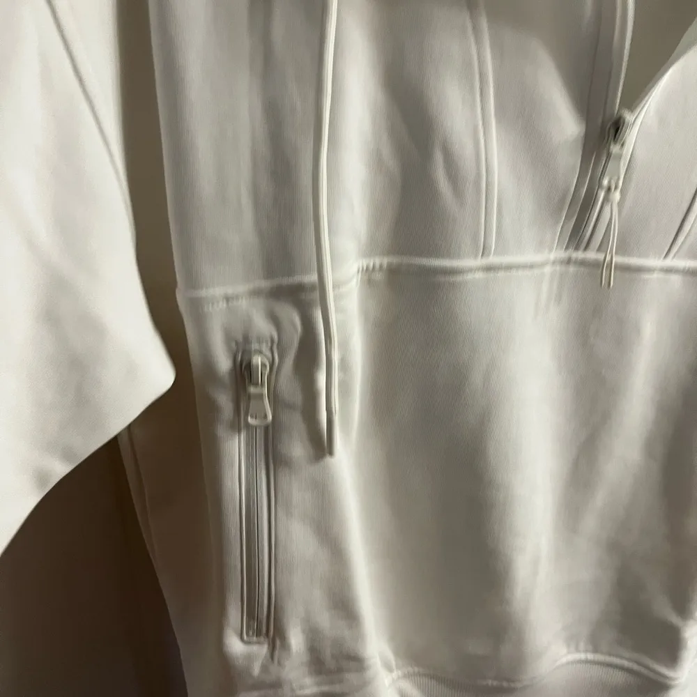 New with tags White Half-Zip Pullover Sweatshirt s tall dynamic fleece old navy - Image 6