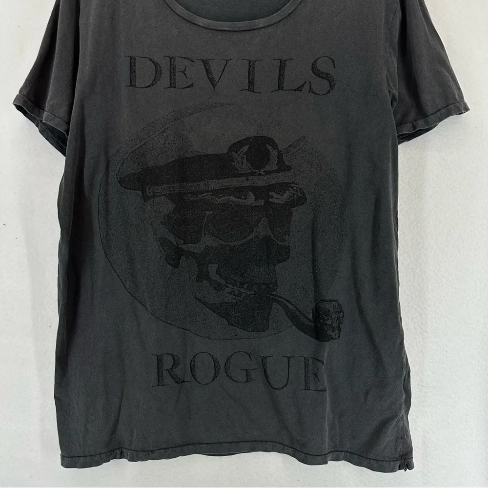 H&M Divided Devils Rouge Skull Graphic T Shirt Women’s Large Grey - Image 3