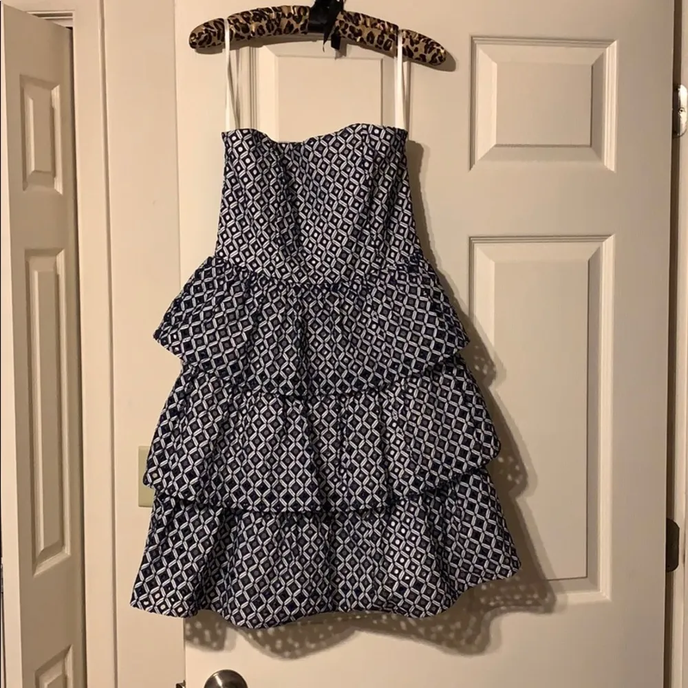 WHBM strapless tiered ruffle eyelet dress - Image 2