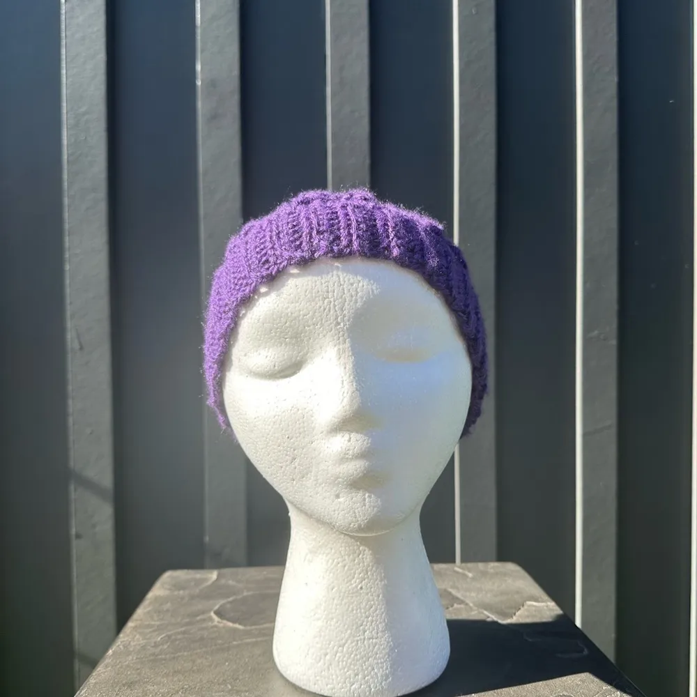 Royal Purple Knit Beanie - Image 4