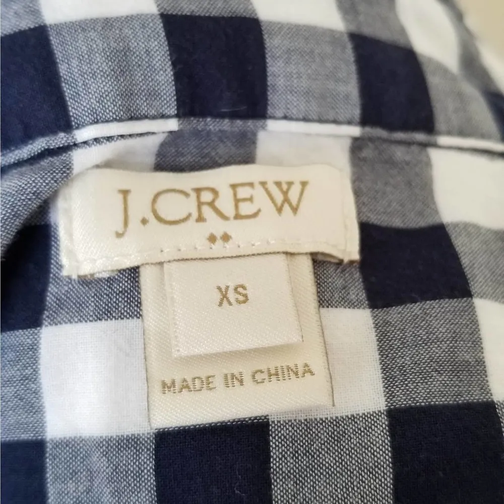 J. Crew Casual Buttondown Shirt Blue & White Size XS - Image 6