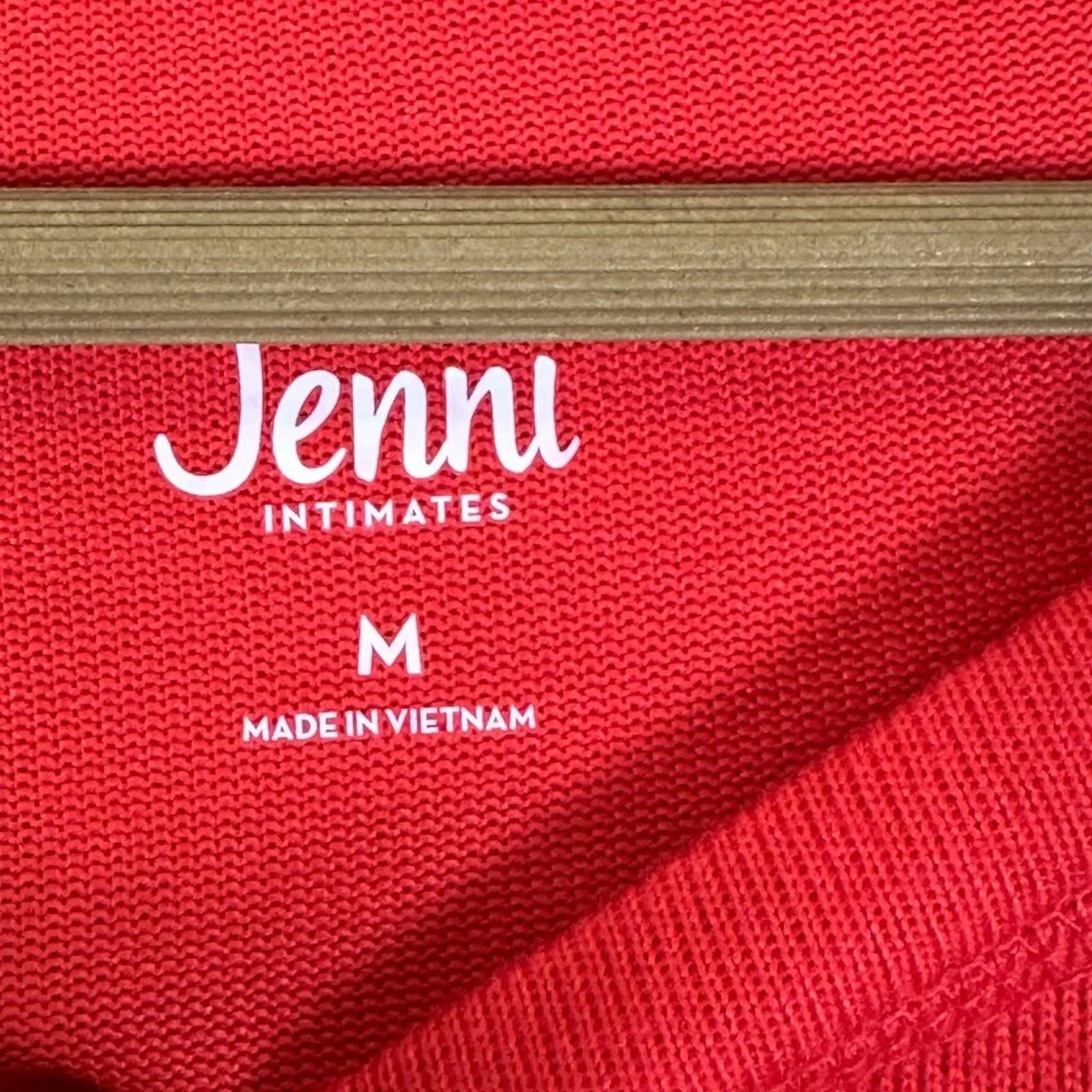 NWT Jenni Cozy Soft Sleepshirt Womens M Orange Ribbed Long Sleeve Lounge Hygge Red Size M - Image 7