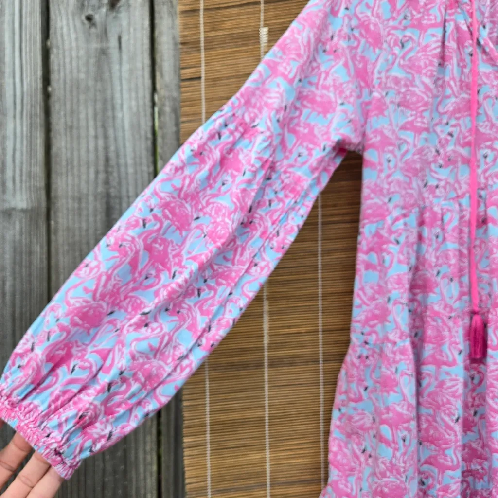 Let's Flamingle Dress By Simply Southern Cotton Small - Image 6