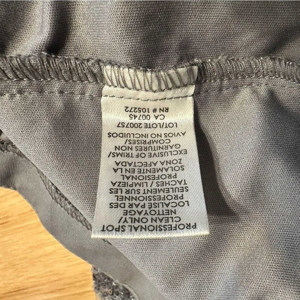 JS Collections Lyra Flutter Cocktail Dress size 10 Silver Grey Sequins Evening - Image 13