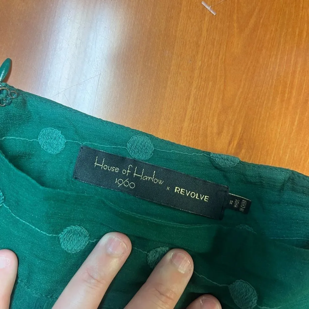 House of Harlow 1960 by Revolve Emerald Green lightweight shorts with polka dots Size XS - Image 6
