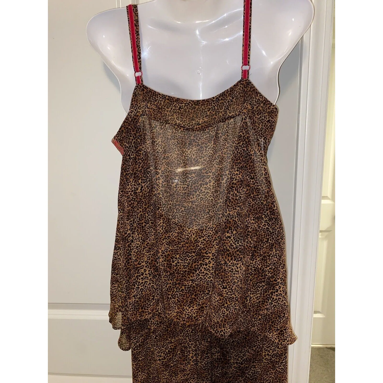 Victoria’s Secret lingerie vintage Y2K leopard print teddy & Bottoms EUC Sz L - Image 6