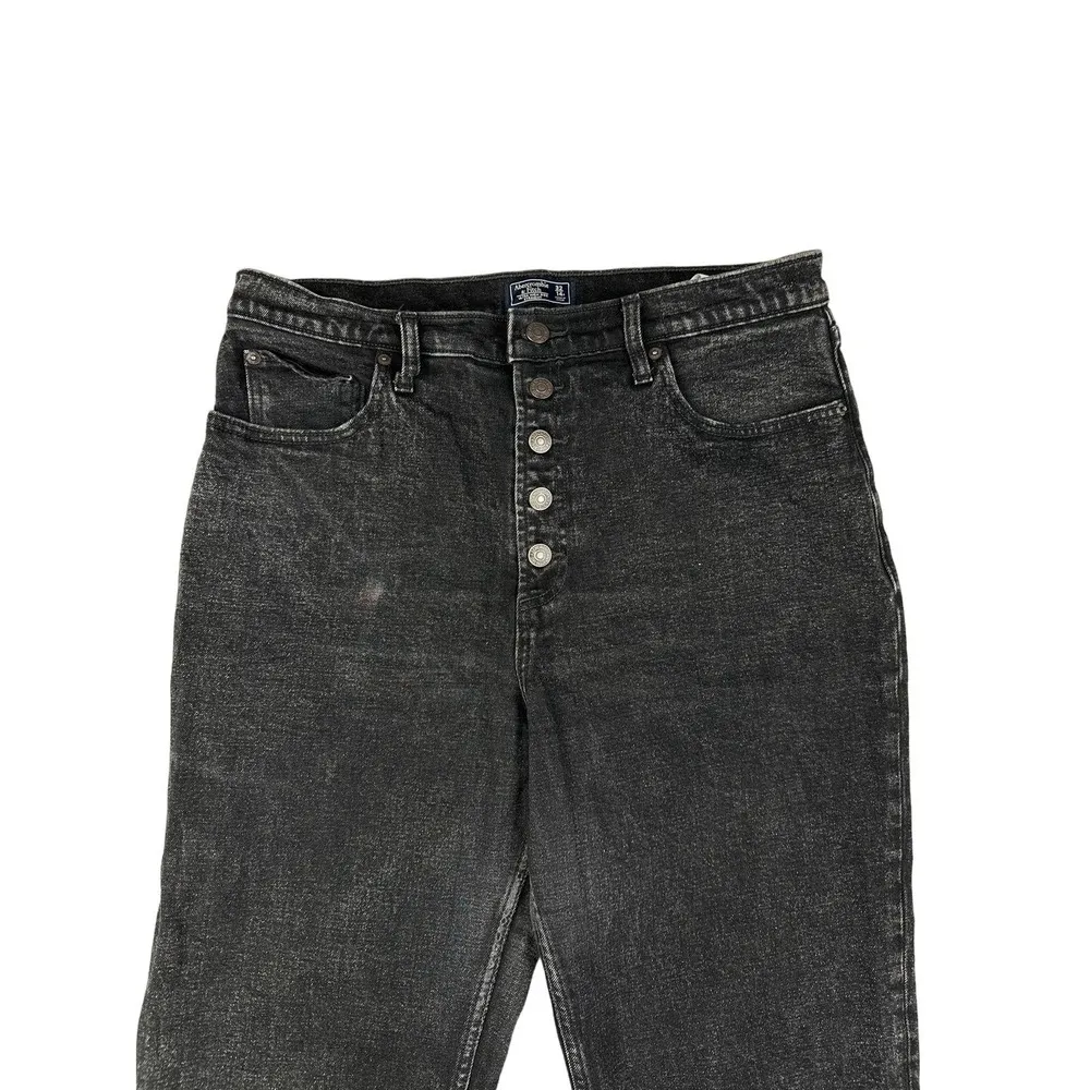 Abercrombie & Fitch - Ultra High Rise Straight Leg Jeans in Faded Black - Image 2