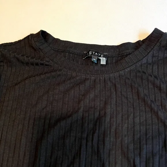 1 STATE Womens Black‎ Bubble Crewneck Top Size 2X - Image 7