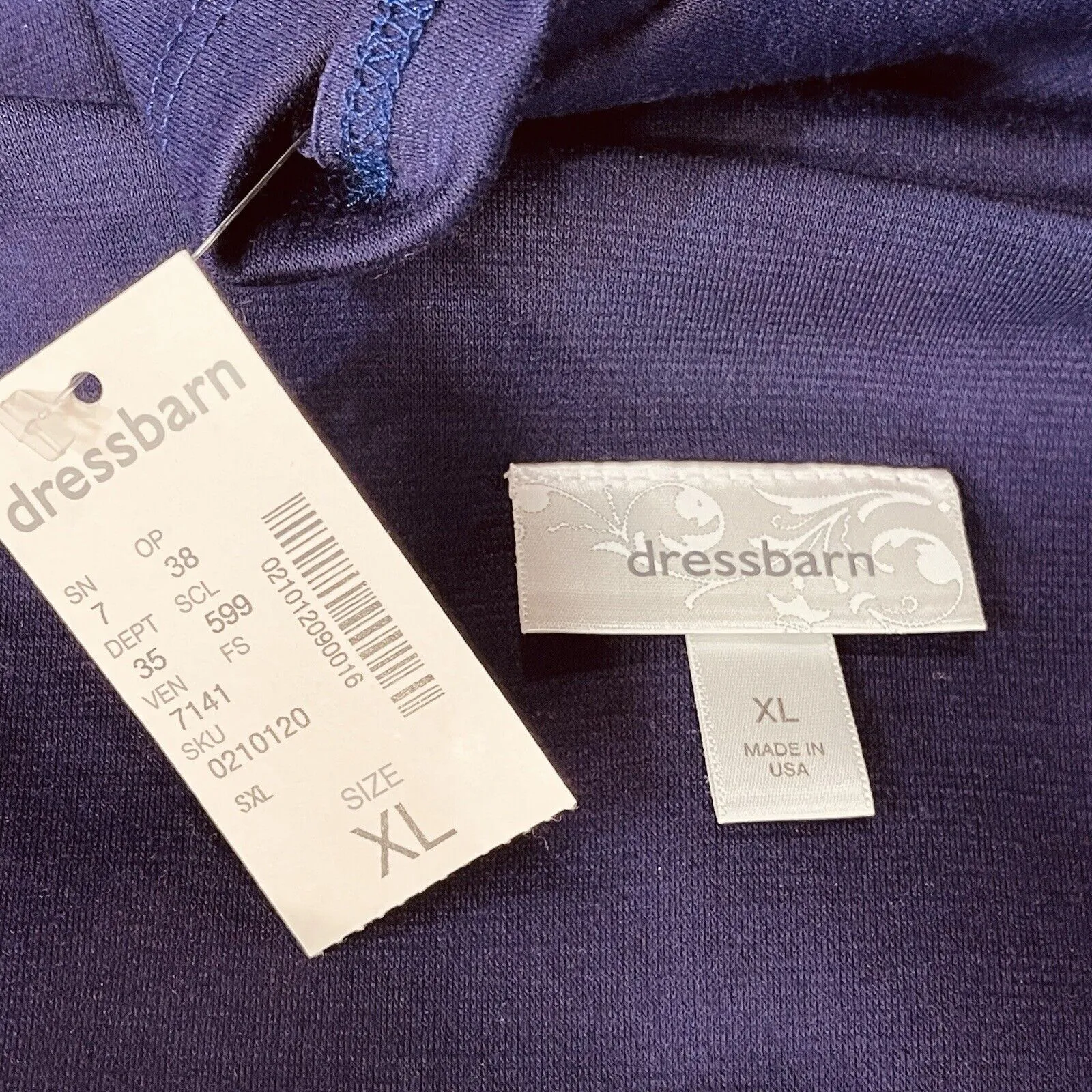 Dressbarn X-Large Open Cardigan 3/4 Ruched Sleeves Stretch Embellished Purple - Image 7