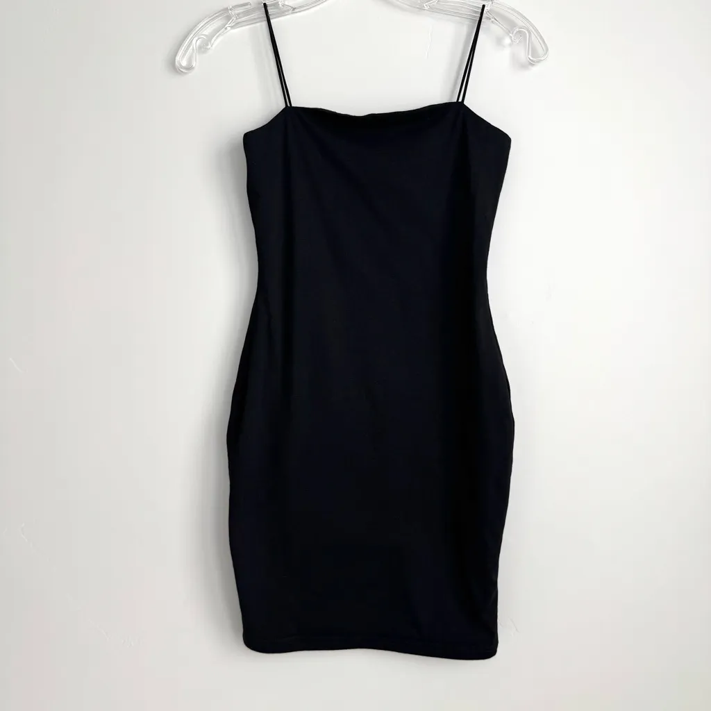 Showpo Black Spaghetti Strap Dress LBD Size 2 - Image 4