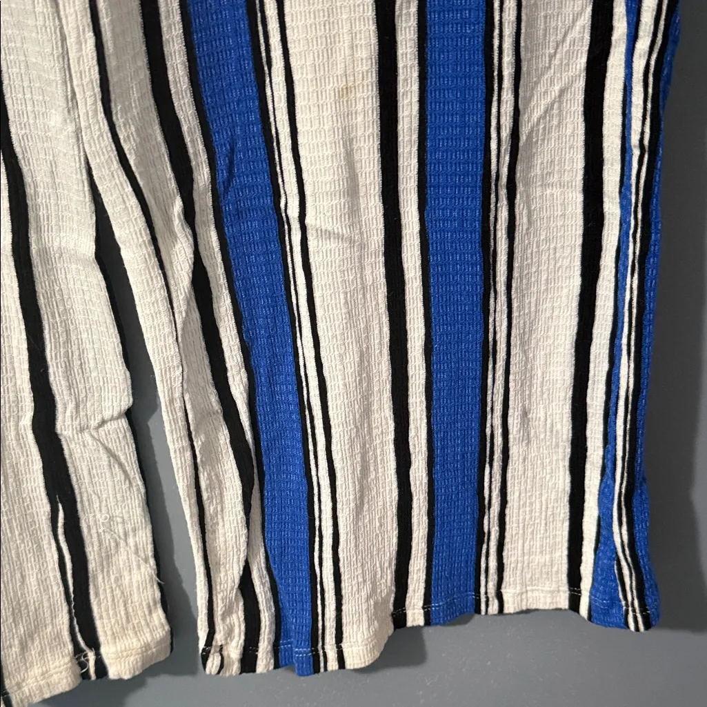 Striped Blue and White Women's Pants - Image 7