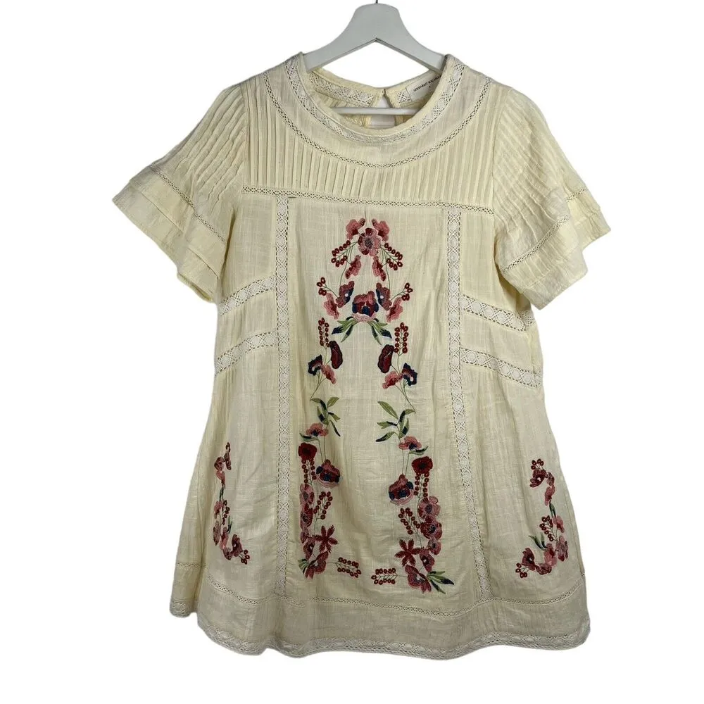 Goodnight Macaroon Size S Dress Perfectly Victorian Floral Embroidered Mini Boho - Image 3